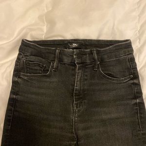 MOTHER black stretch high-waist jeans